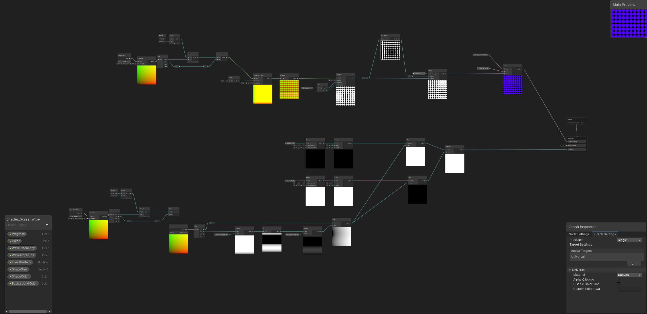 Screen Transition Shader Graph